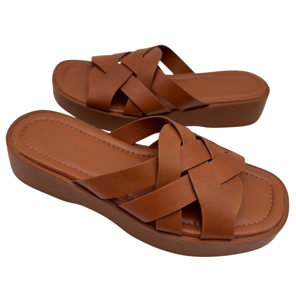 Pilcro Anthropologie Woven Slide Sandals Platform‎ Women 40 EU 9 US Brown Chic